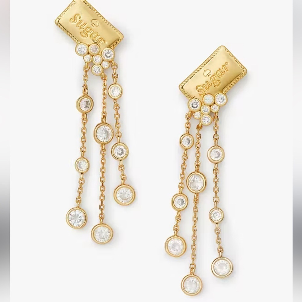 škate spade new york Coffee Break Sugar Statement Dangle Drop Earrings::NWT:: - Picture 3 of 8
